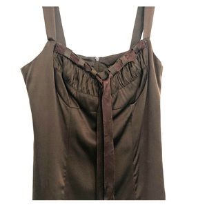 Nanette Lepore chocolate brown silk top